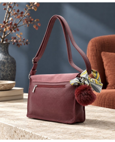 Sac bandoulière cartable bordeaux Fanfan