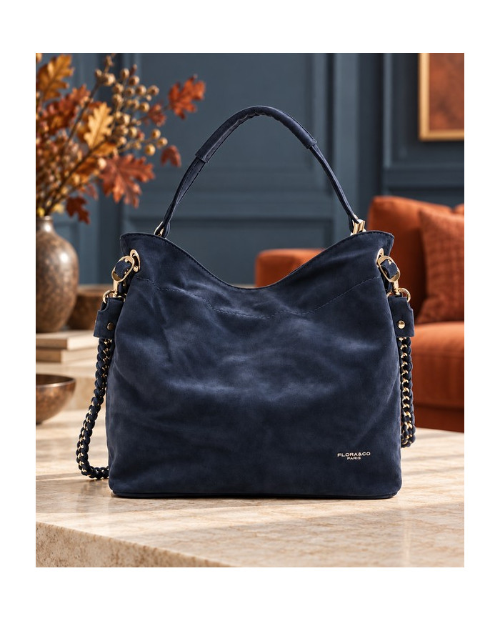Sac à main bleu marine Soline