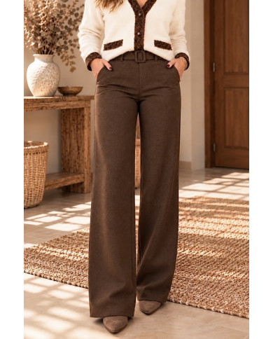 Gilet écru et marron léopard