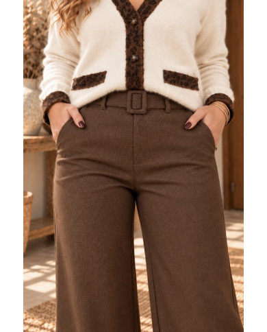 Pantalon marron en flanelle Malo