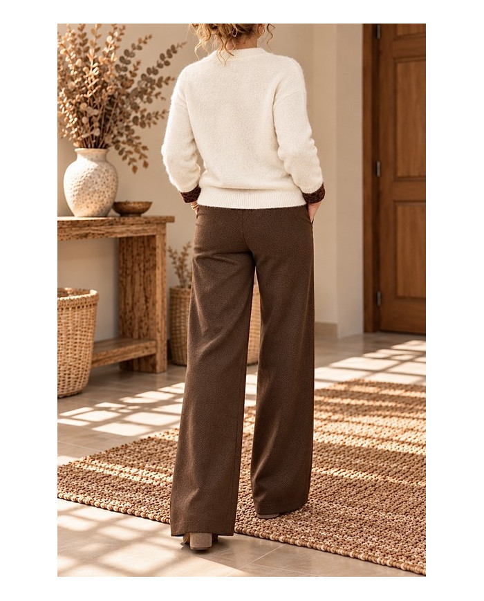 Pantalon marron en flanelle Malo