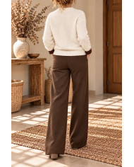 Pantalon marron en flanelle Malo