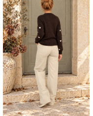 Gilet choco avec petits cœurs
