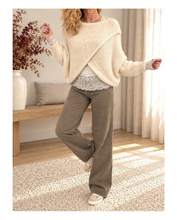 Boléro croisé beige
