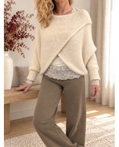 Boléro croisé beige