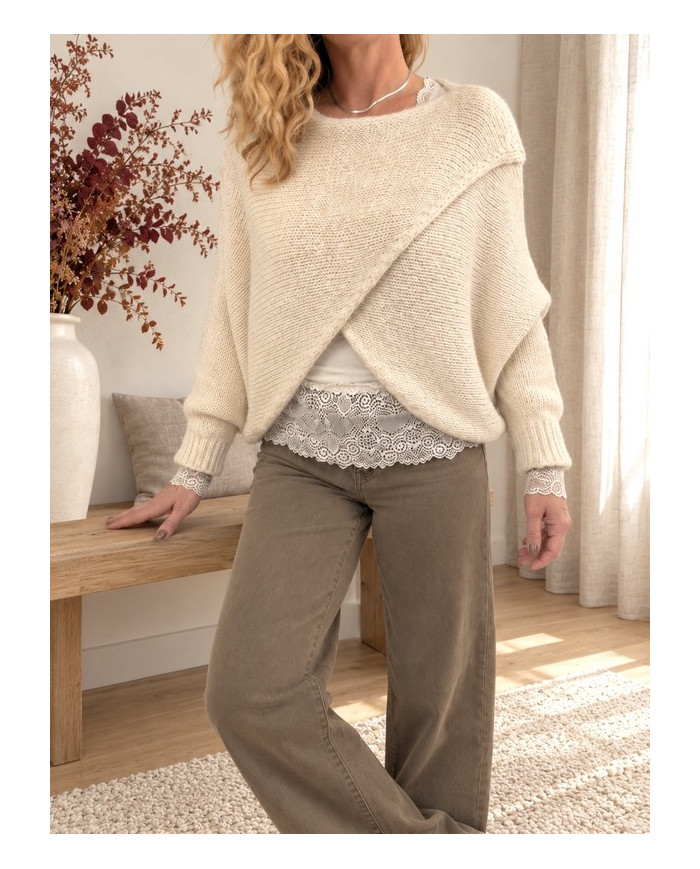 Boléro croisé beige