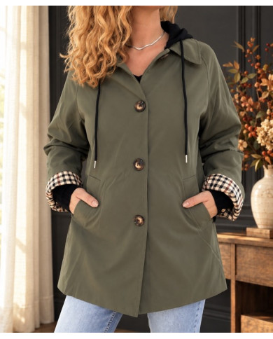 Trench kaki avec capuche Manoah