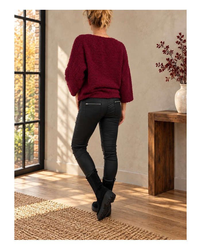 Pull doudou bordeaux "Bohème"