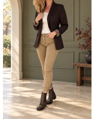 Blazer chocolat & doublure léopard