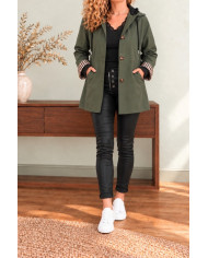 Trench kaki avec capuche Manoah
