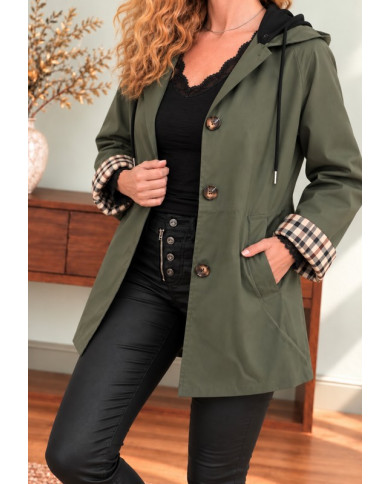 Trench kaki avec capuche Manoah