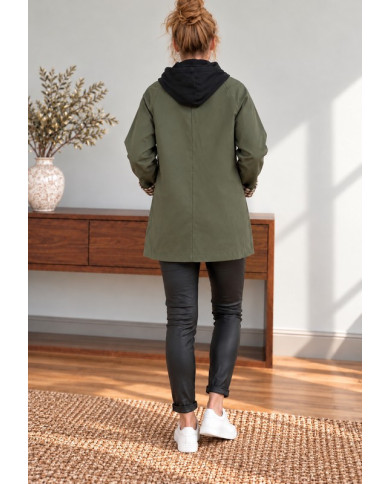 Trench kaki avec capuche Manoah