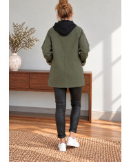 Trench kaki avec capuche Manoah