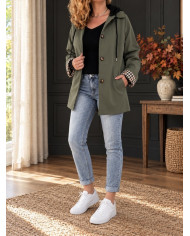 Trench kaki avec capuche Manoah