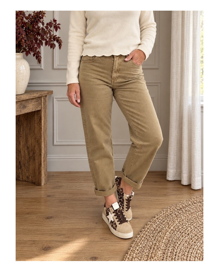 Jean boyfriend beige taupe Alex