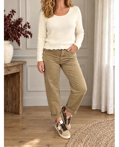Jean boyfriend beige taupe Alex