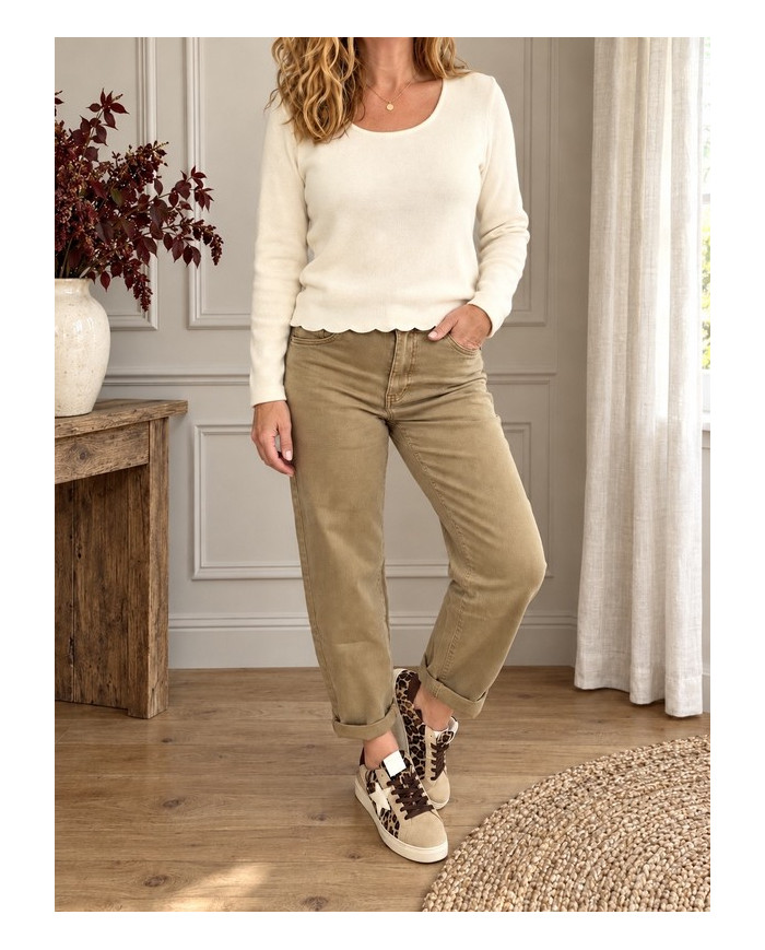 Jean boyfriend beige taupe Alex