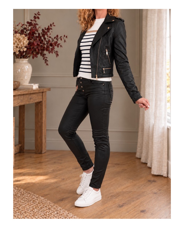 Pantalon en simili noir Melly