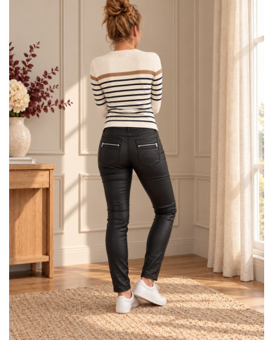 Pantalon en simili noir Melly