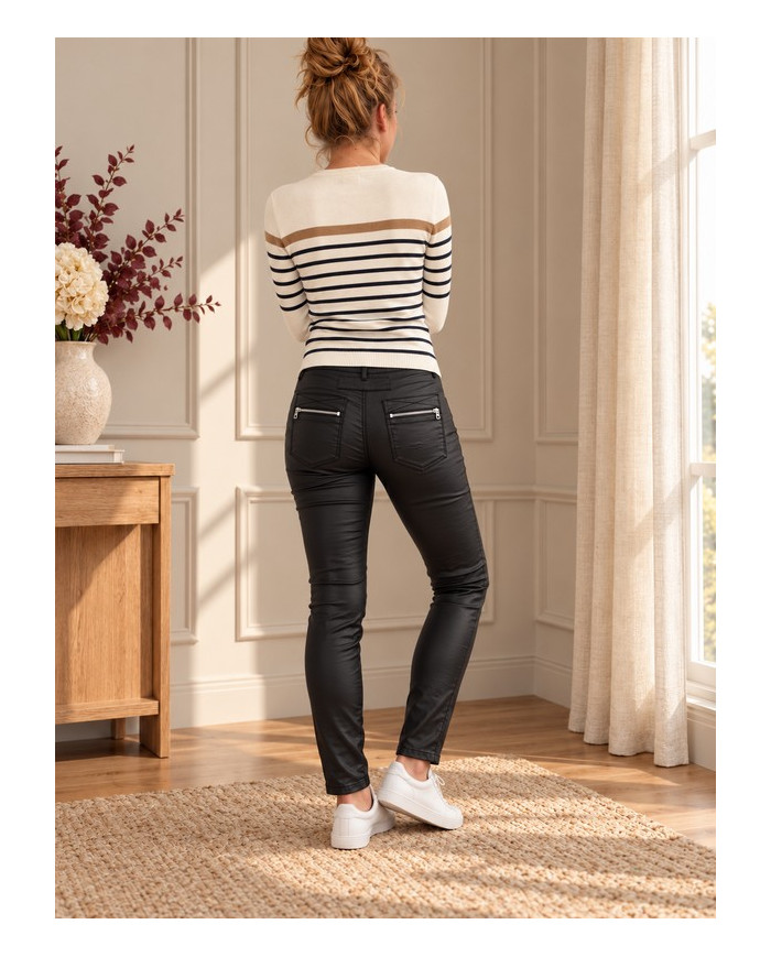 Pantalon en simili noir Melly