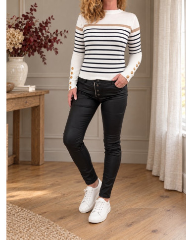 Pantalon en simili noir Melly