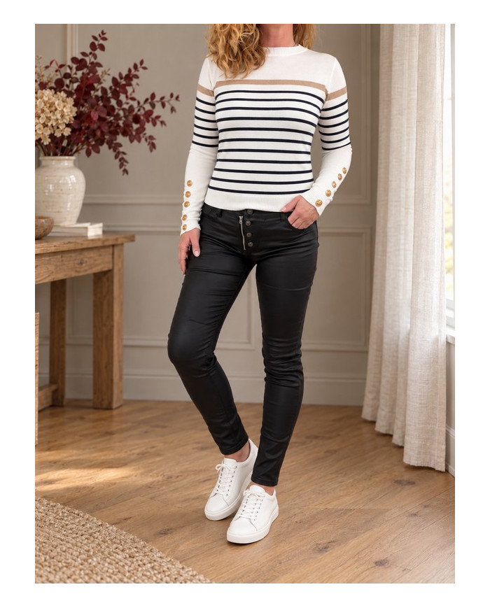 Pantalon en simili noir Melly