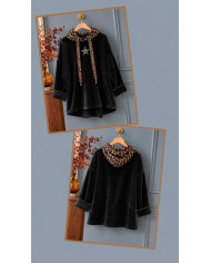 Pull poncho bleu marine