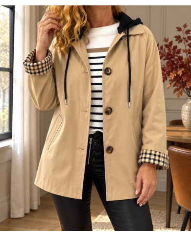 Trench beige avec capuche Willie