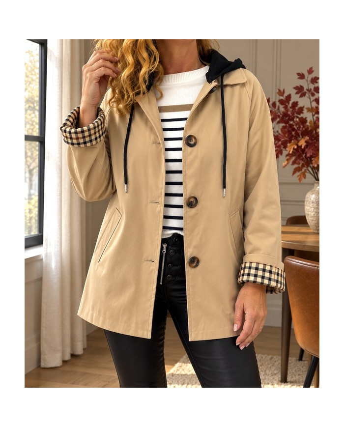 Trench beige avec capuche Willie