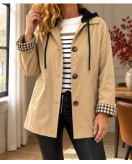 Trench kaki avec capuche Manoah