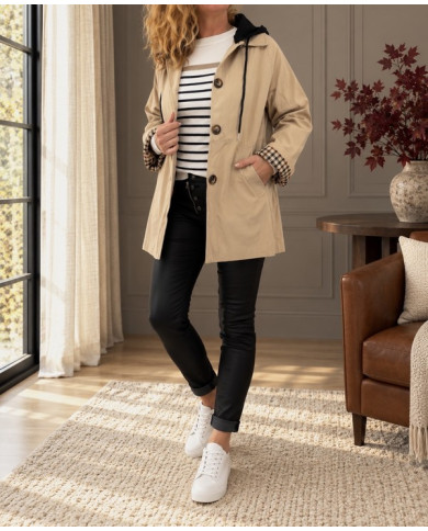 Trench beige avec capuche Willie