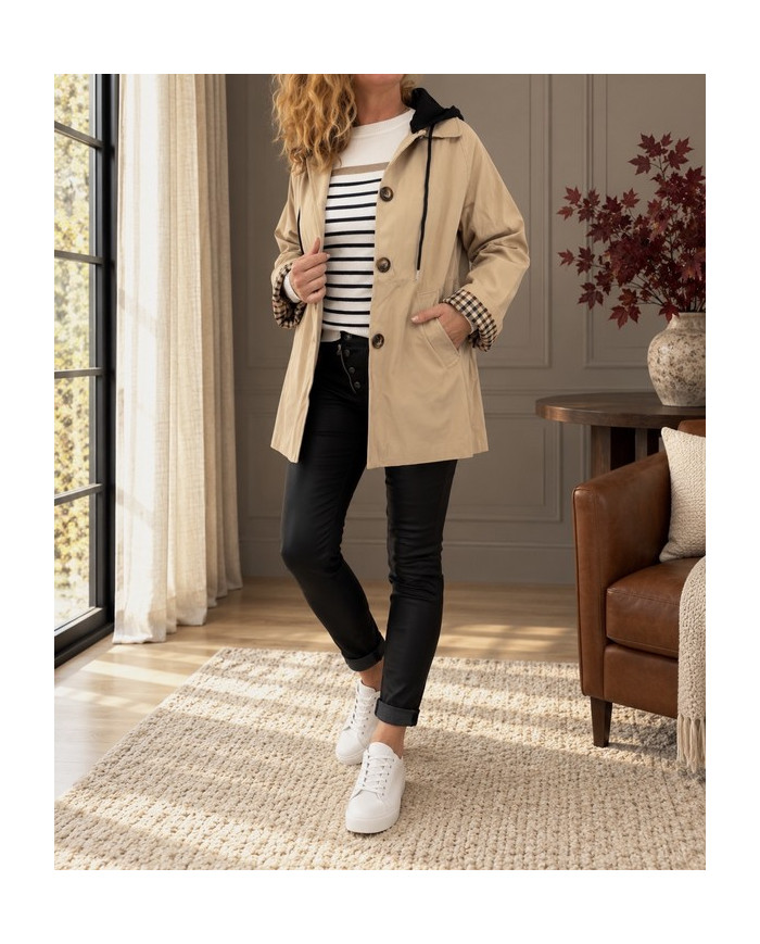 Trench beige avec capuche Willie