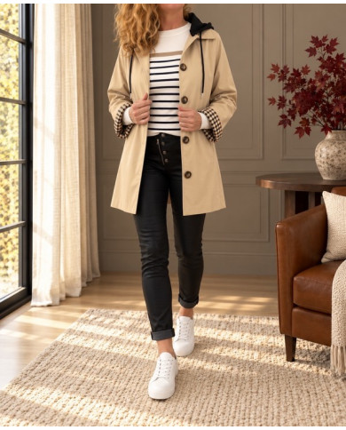 Trench beige avec capuche Willie