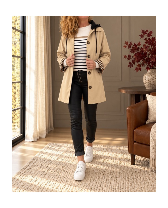 Trench beige avec capuche Willie