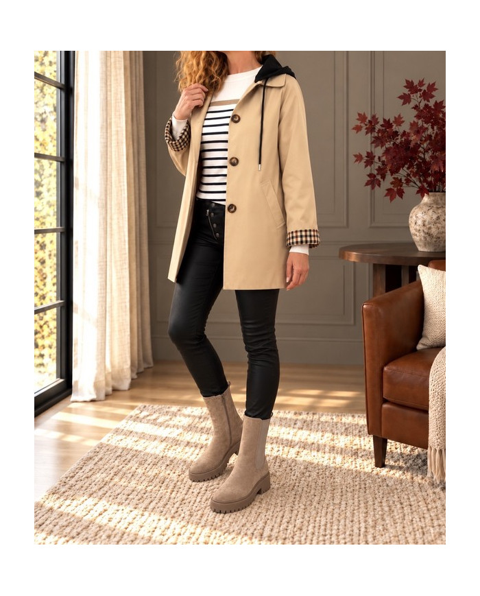 Trench beige avec capuche Willie