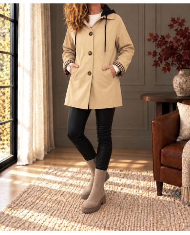 Trench beige avec capuche Willie