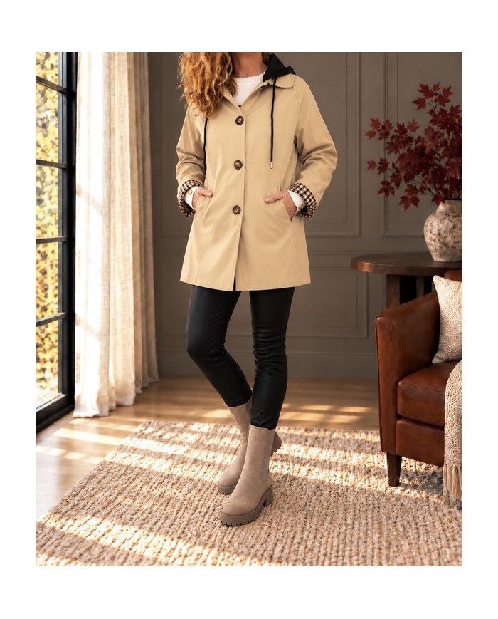 Trench beige avec capuche Willie