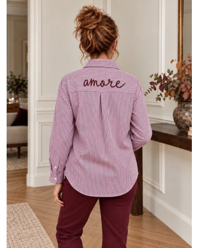 Chemise rayée bordeaux "Amore" Alice