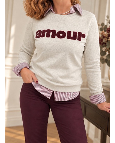 Chemise rayée bordeaux "Amore" Alice
