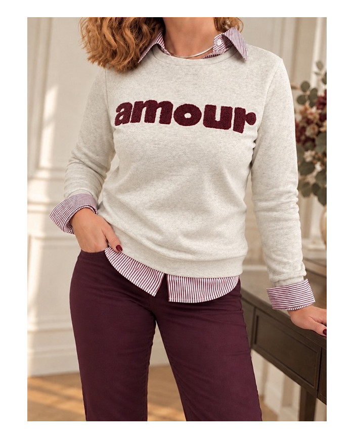 Chemise rayée bordeaux "Amore" Alice