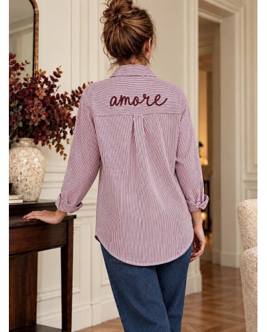 Chemise rayée bordeaux "Amore" Alice