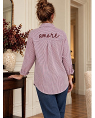 Chemise rayée bordeaux "Amore" Alice