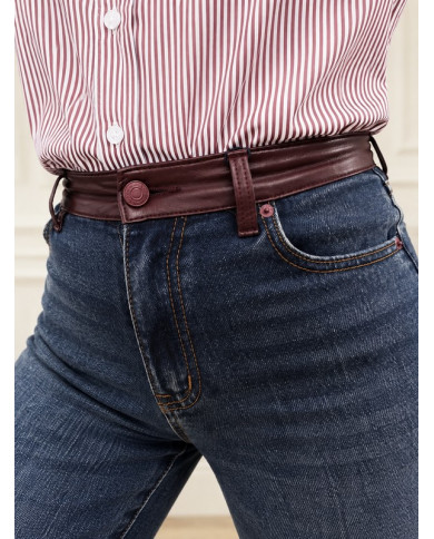 Jean ceinture bordeaux Corentin (coupe longue)