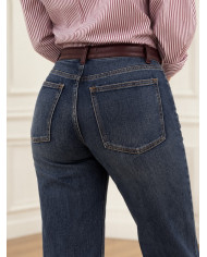 Jean ceinture bordeaux Corentin (coupe longue)