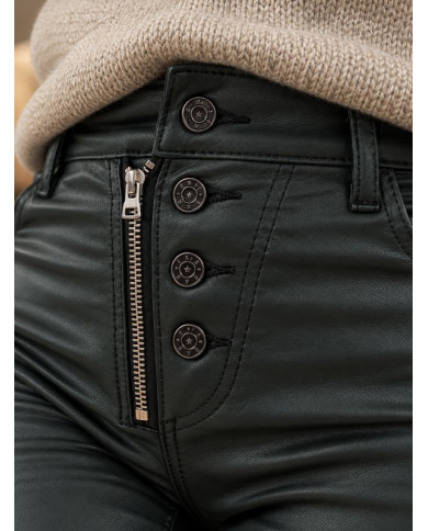 Pantalon en simili vert bouteille Melly Lasia