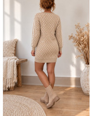 Robe pull beige taupe "Amour" Rebecca