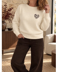 Pull "Rock Love Peace" beige