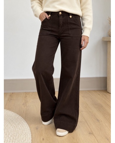 Jean large chocolat Albin (coupe longue)