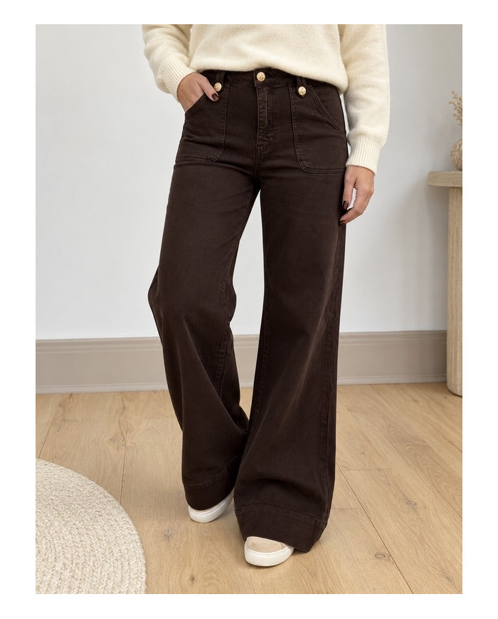 Jean large chocolat Albin (coupe longue)