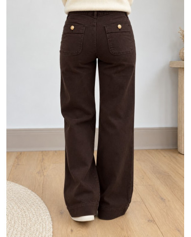 Jean large chocolat Albin (coupe longue)